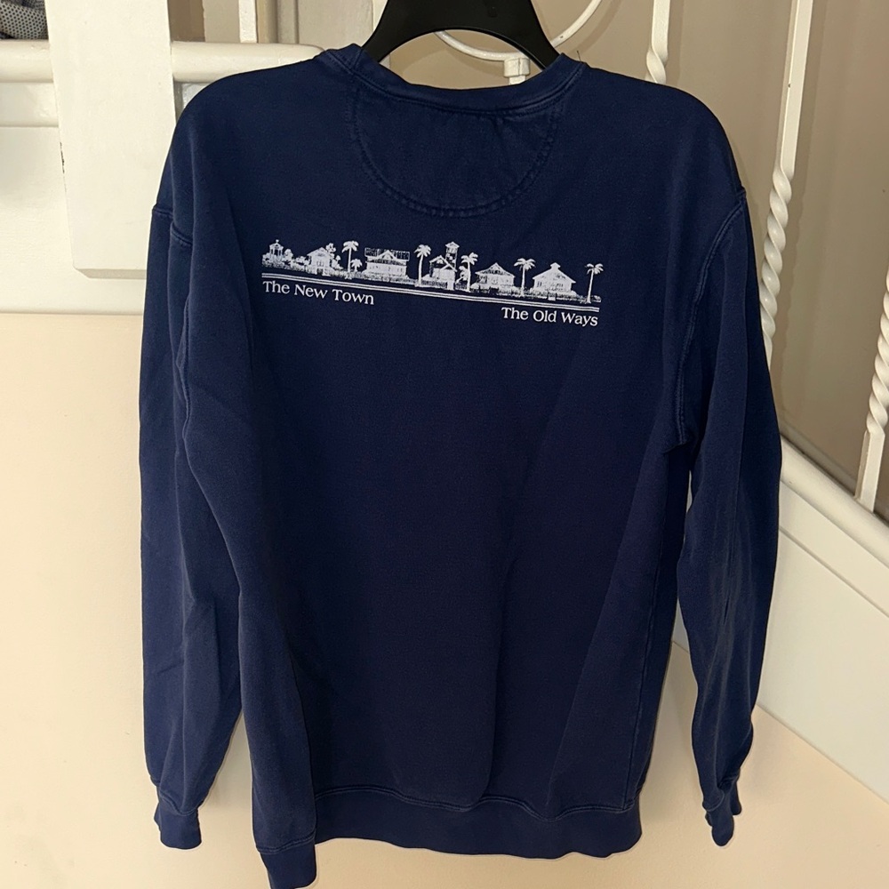Comfort Colors Navy 'SEASIDE' Crewneck Sweatshirt - Picture 2 of 3